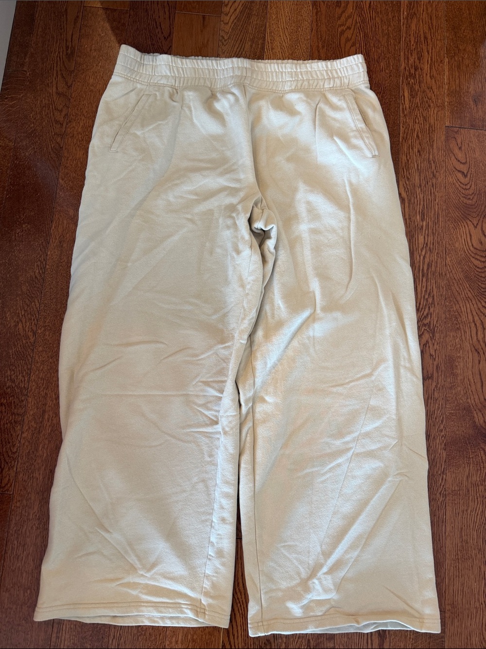 aerie Cream Wide-Leg Track Pants